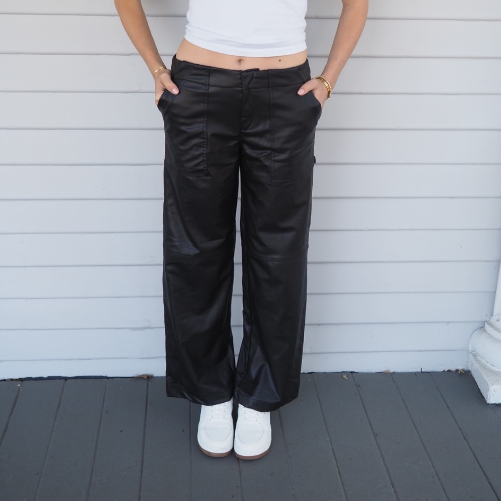 ZARA black leather pants